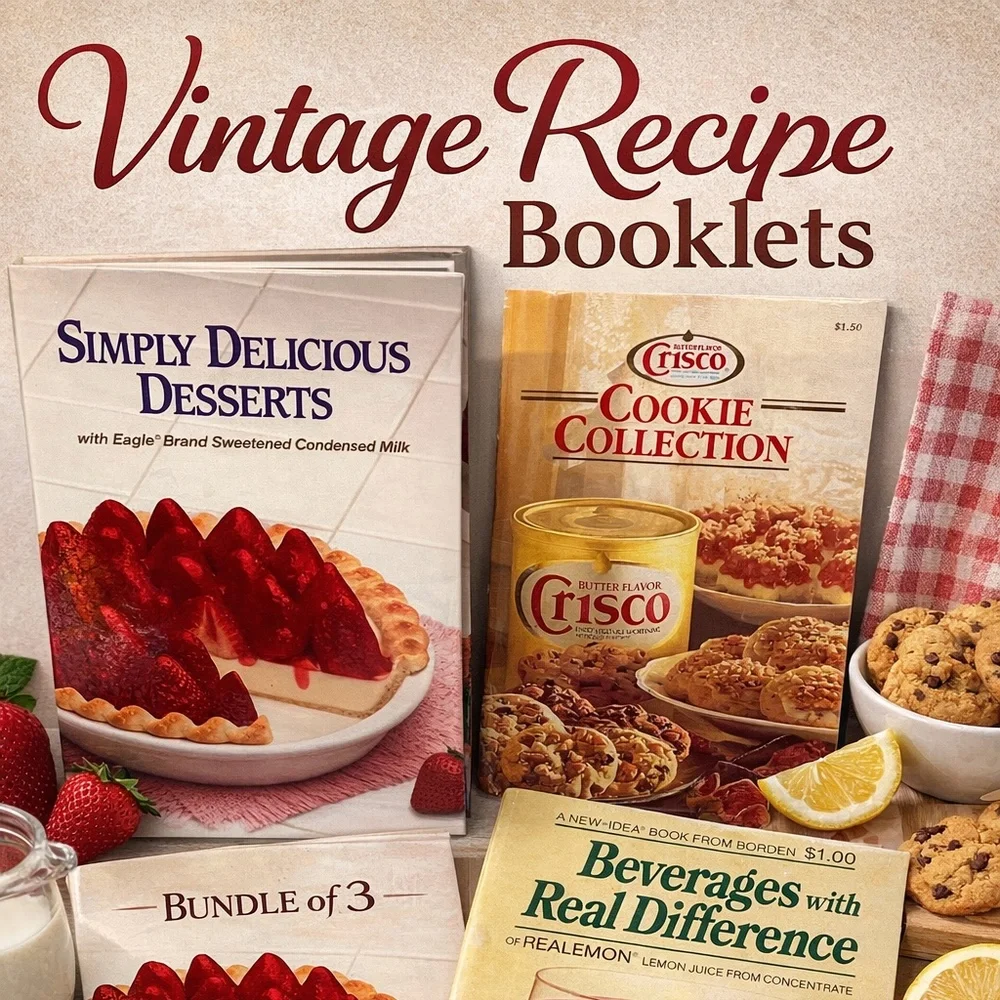 Cookbook Bundle | Book Desserts • Cookies • Beverages | Set of 3,  Vintage